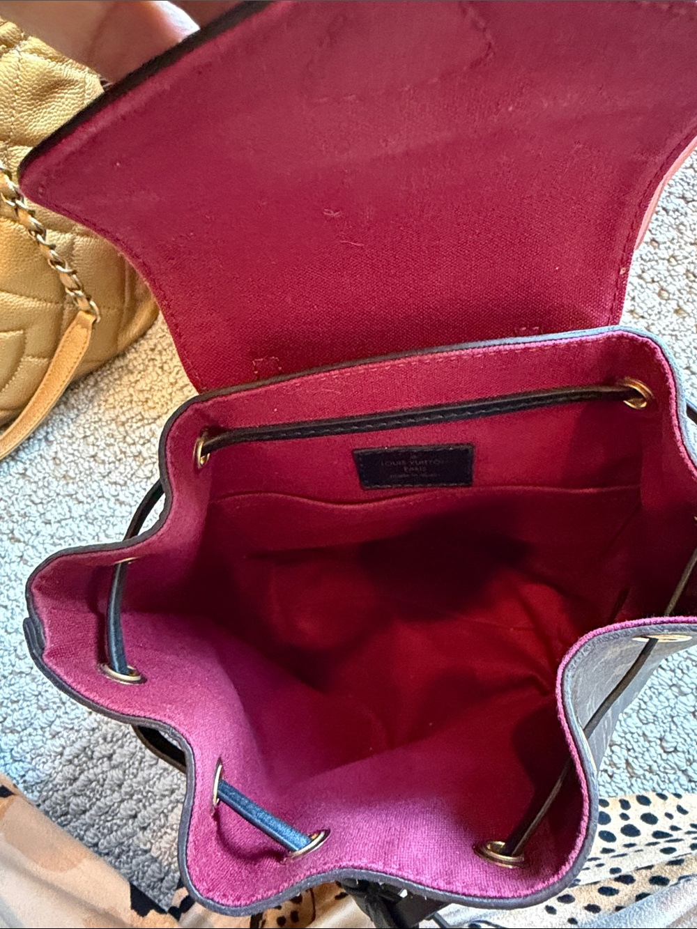 Louis Vuitton Monogram Small Drawstring Backpack in Brown and Black - Picture 9 of 11
